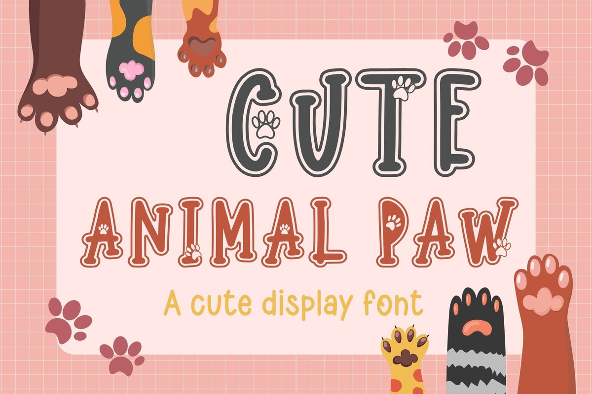 Шрифт Cute Animal Paw