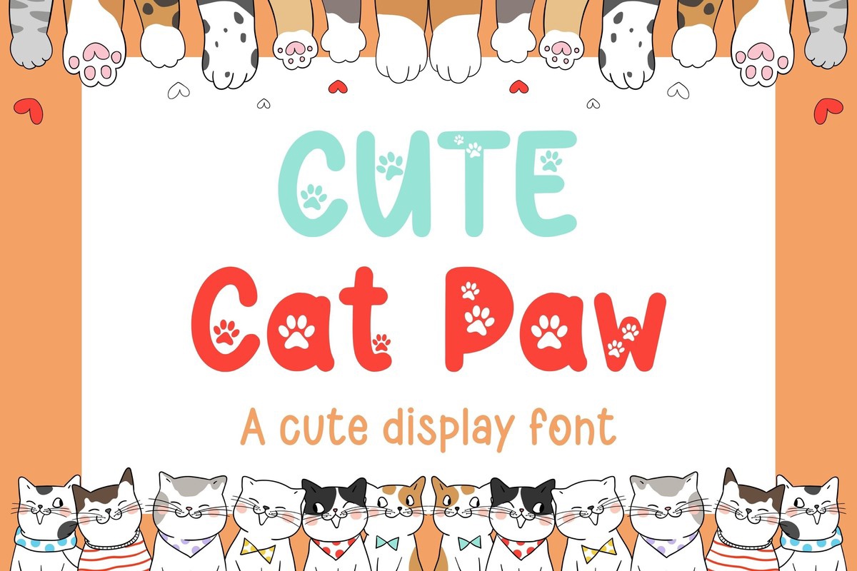 Шрифт Cute Cat Paw