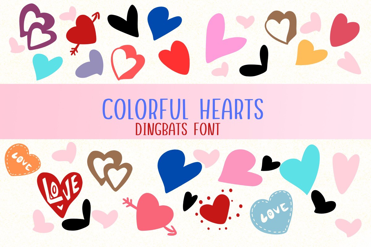 Шрифт Colorful Hearts