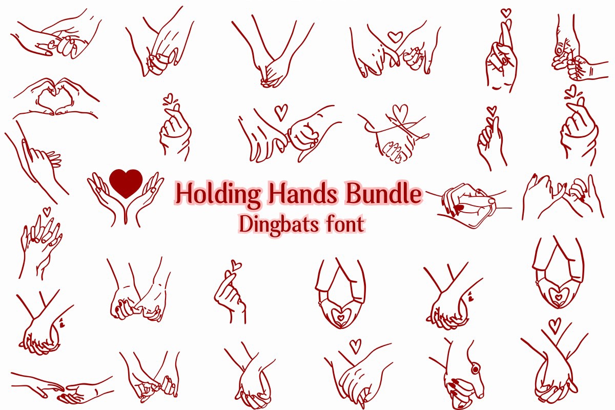 Шрифт Holding Hands Bundle