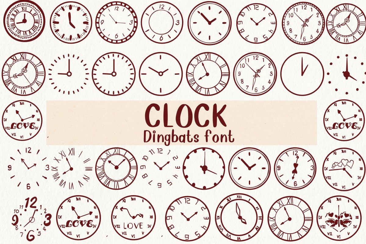 Шрифт Clock