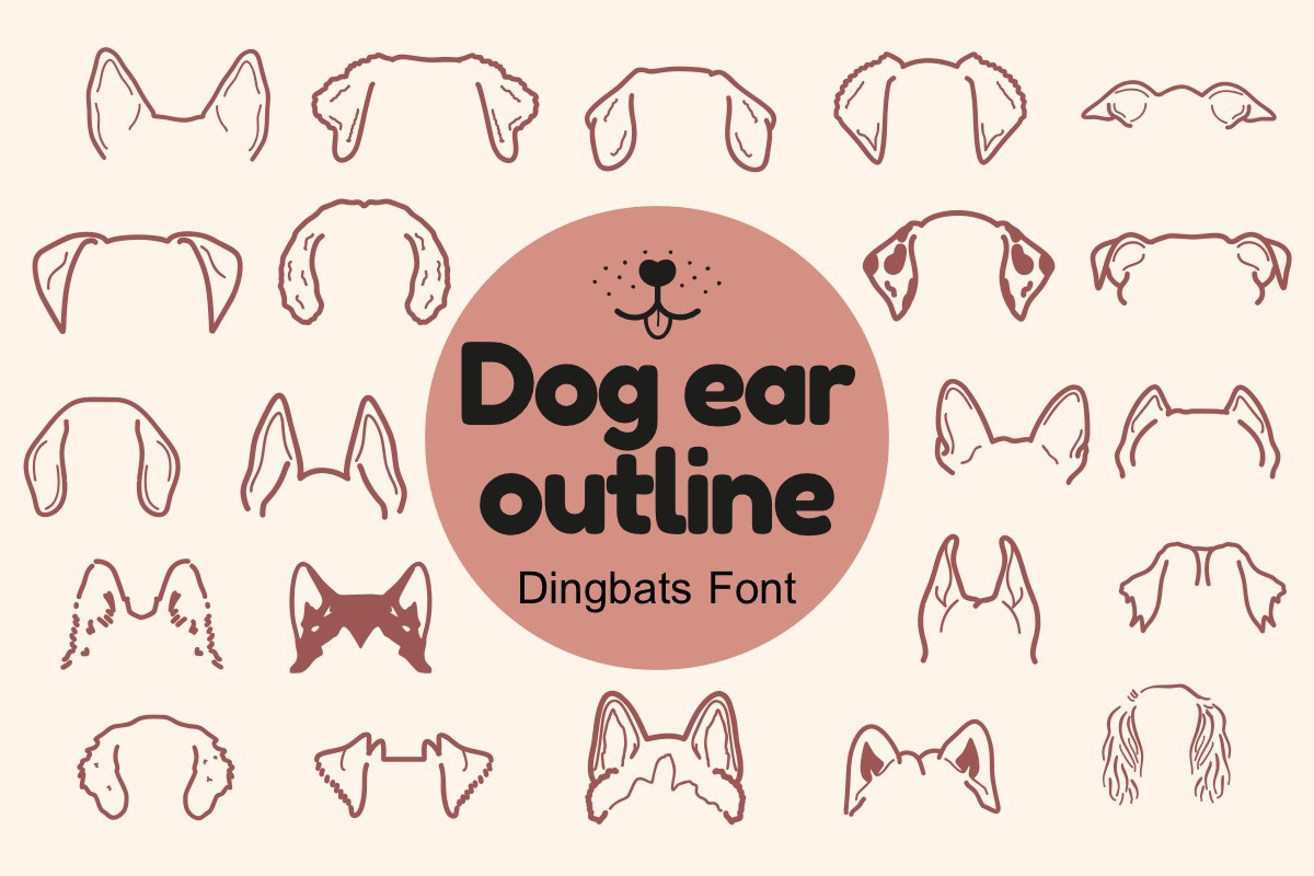 Шрифт Dog Ear Outline