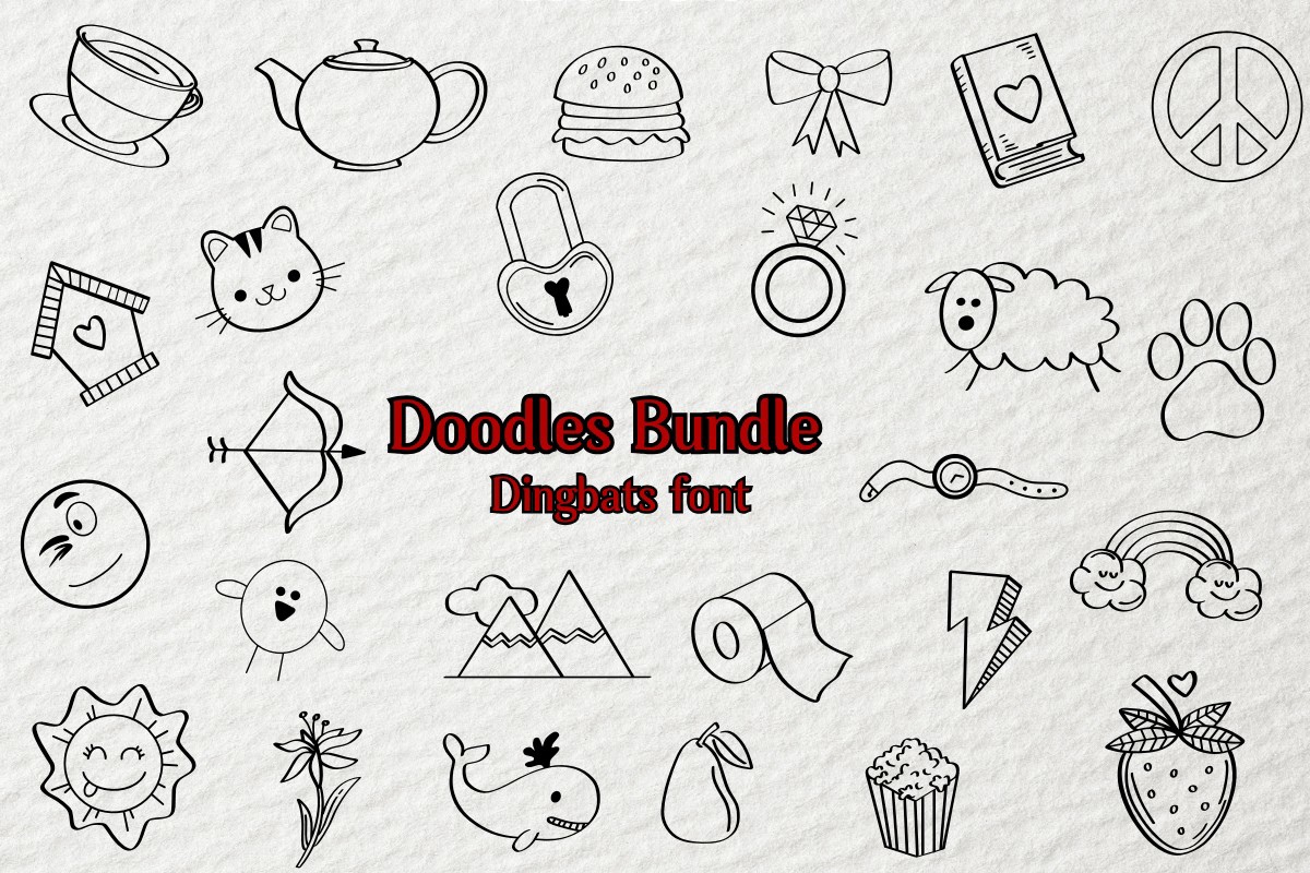 Шрифт Doodles Bundle