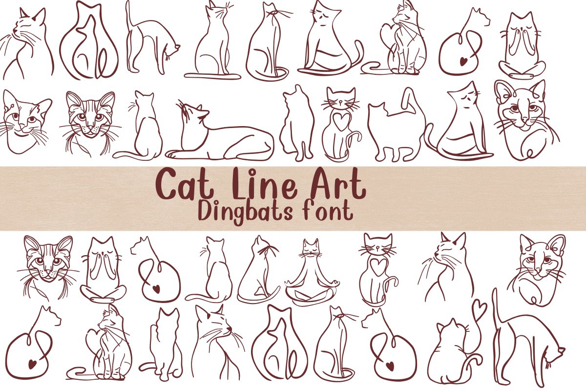 Шрифт Cat Line Art